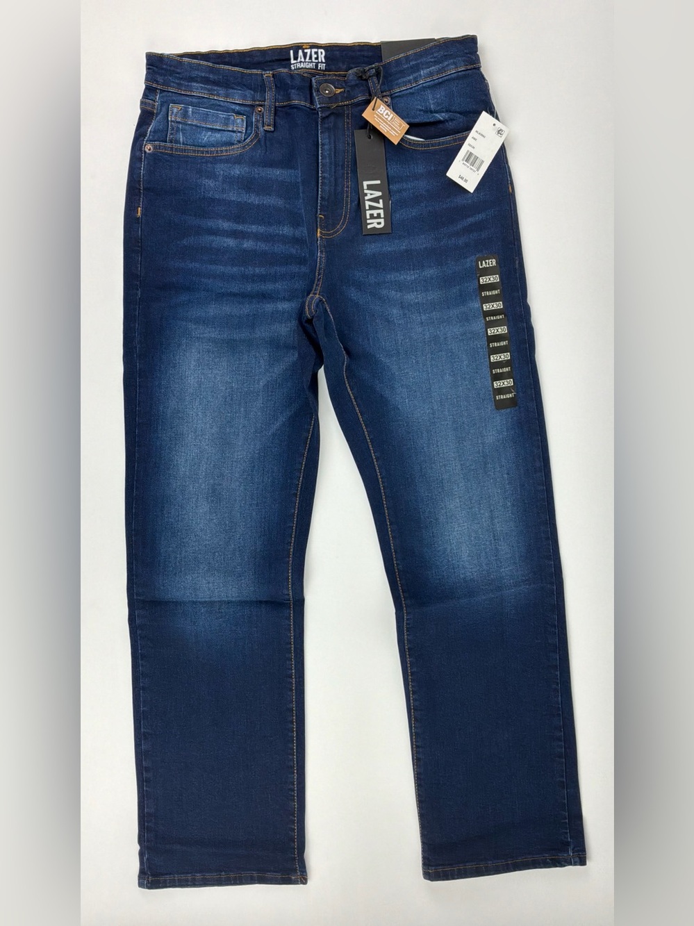 Laser Men’s Straight Fit Dark Blue Stretch Jeans ABE NWT Various Sizes